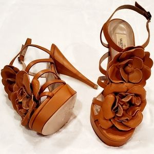 Valentino Garavani Tan Leather High-heeled Sandals